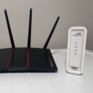Arris Surfboard SB8200 Modem and Asus RT-AX55 V2 Router Pair